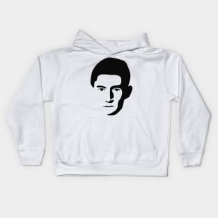 Franz Kafka Minimal Stencil Portrait Kids Hoodie